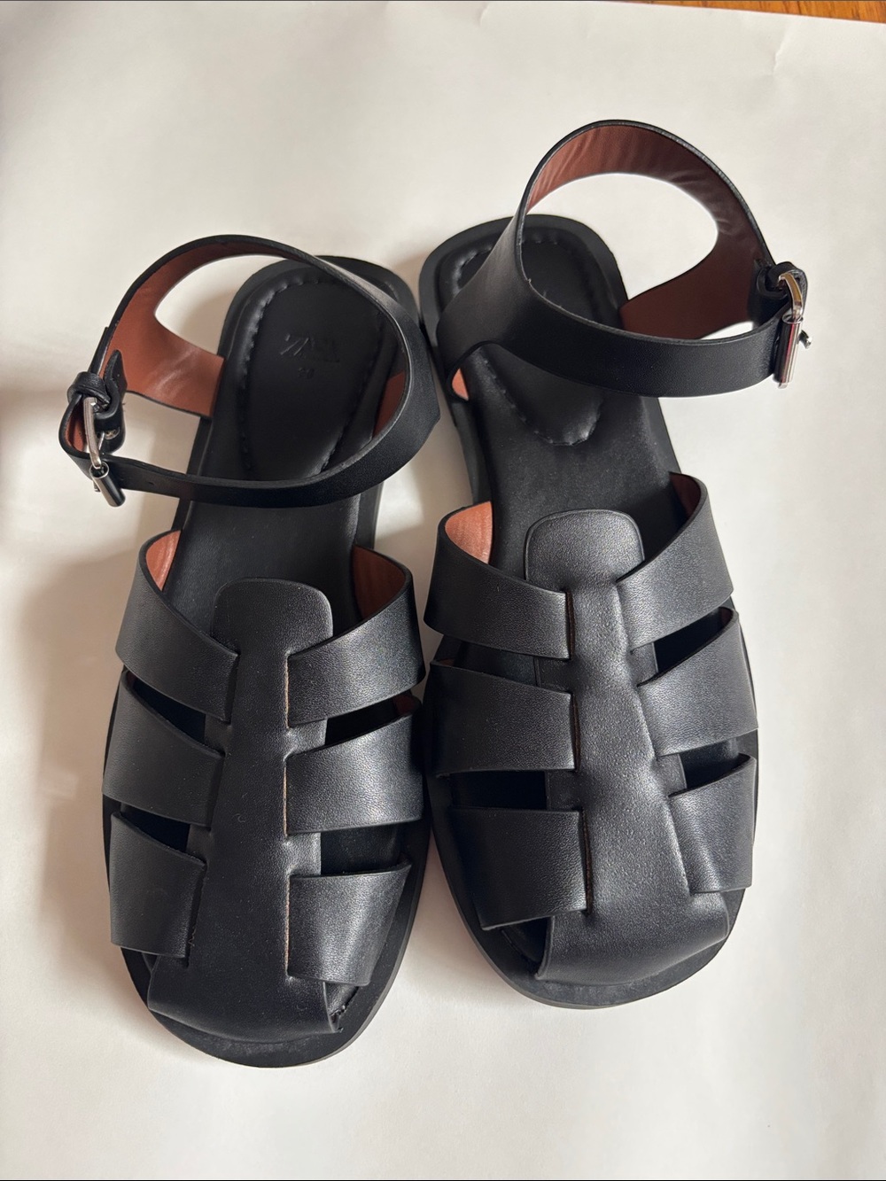 Zara Black Fisherman Sandals- size 36 EU